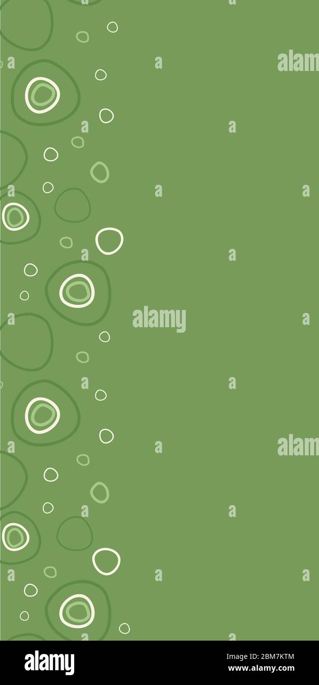 Tracciato verde bordi verticali cerchi su sfondo verde disegno di superficie con ripetizione vettoriale senza giunture Illustrazione Vettoriale