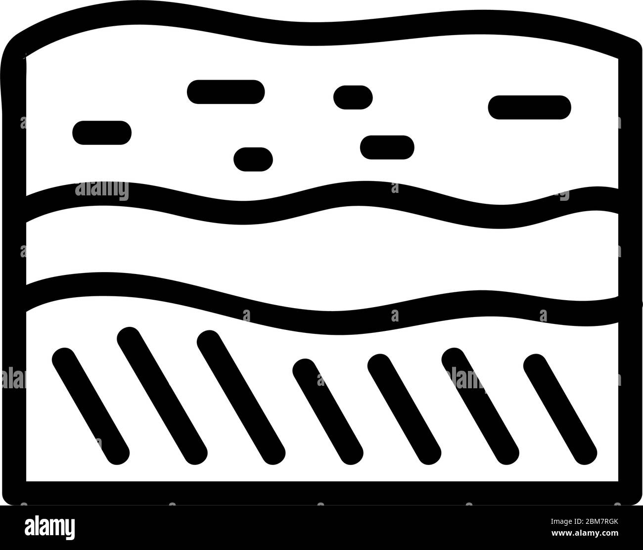 illustrazione del profilo vettoriale dell'icona livelli di suolo Illustrazione Vettoriale
