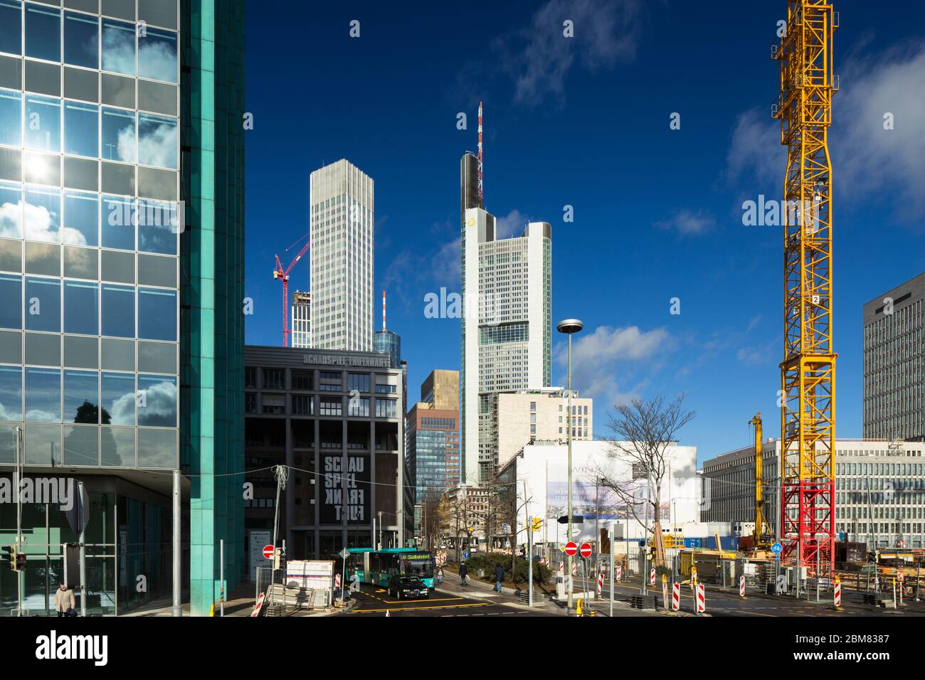 Cantiere a Francoforte sul meno, Germania. Foto Stock