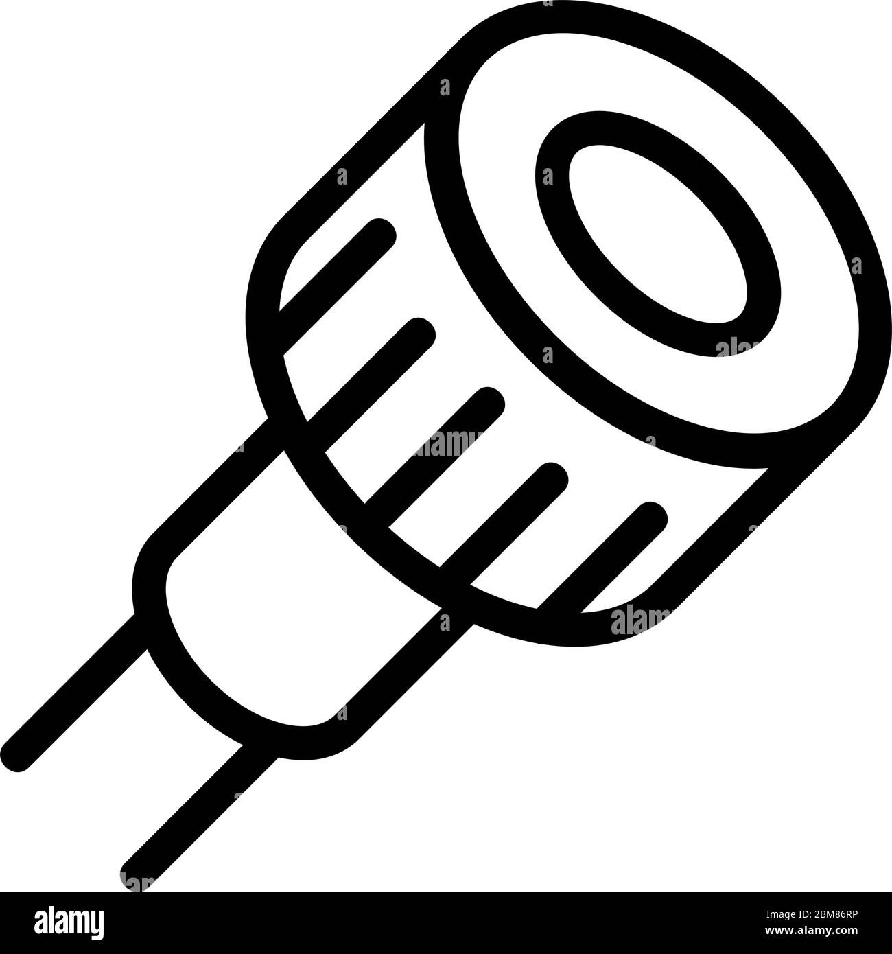 illustrazione del profilo vettoriale dell'icona della lampada del dissipatore di calore a led Illustrazione Vettoriale