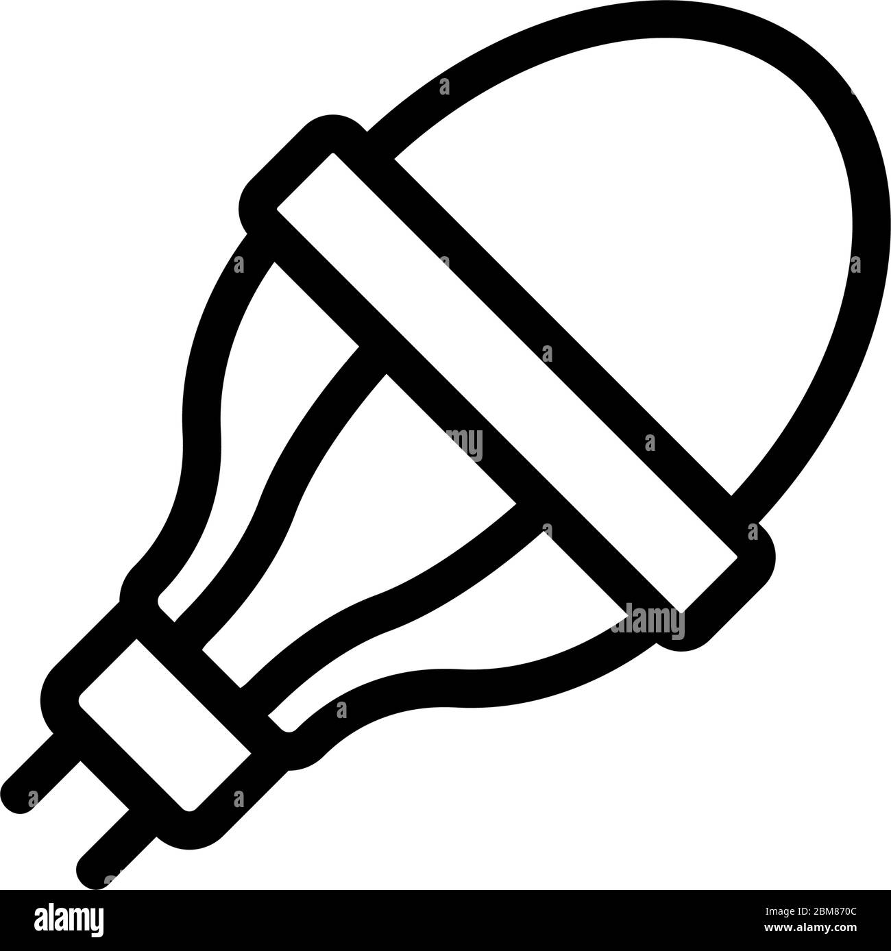 illustrazione del profilo vettoriale dell'icona della lampada a forma di uovo a led Illustrazione Vettoriale