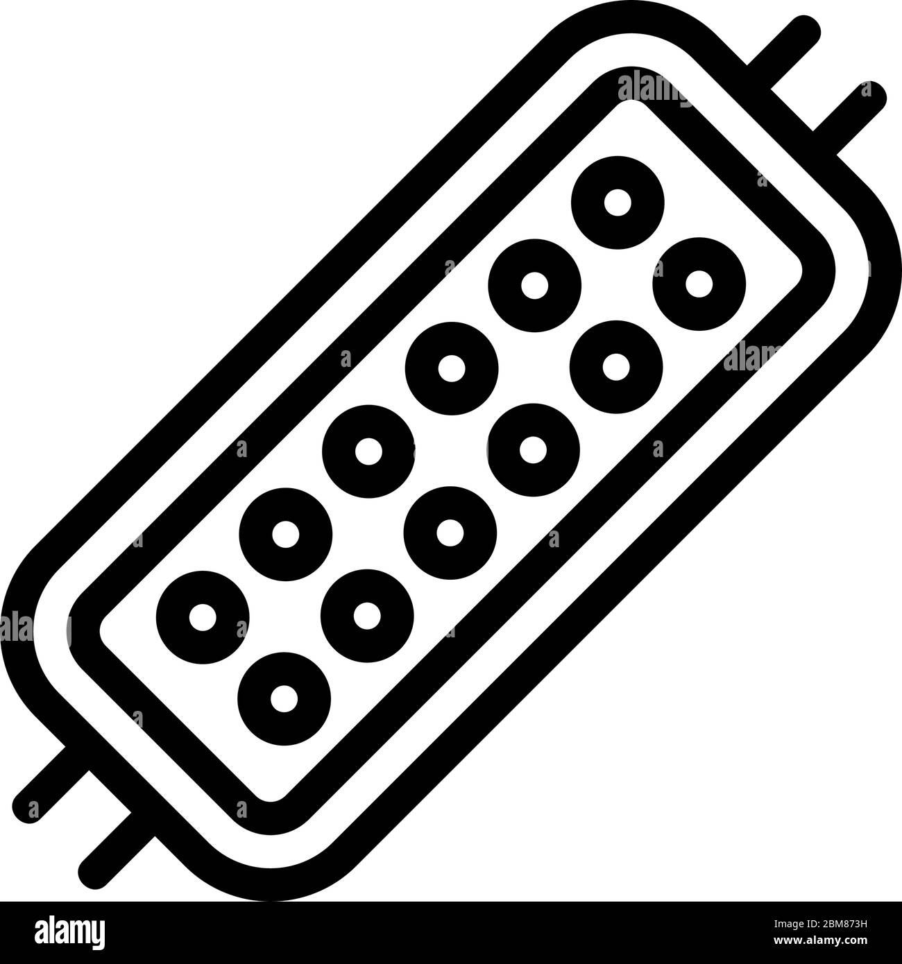 illustrazione del profilo vettoriale dell'icona della lampada a led rettangolare Illustrazione Vettoriale