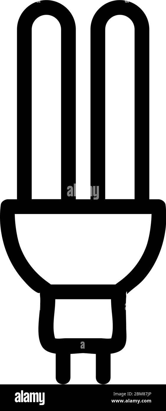 illustrazione del profilo vettoriale delle icone della lampada a led battericida Illustrazione Vettoriale