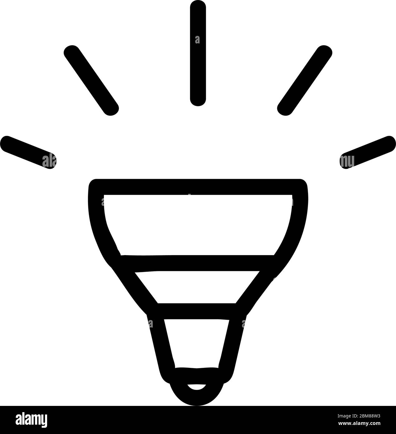 illustrazione del profilo vettoriale dell'icona della lampadina a led Illustrazione Vettoriale