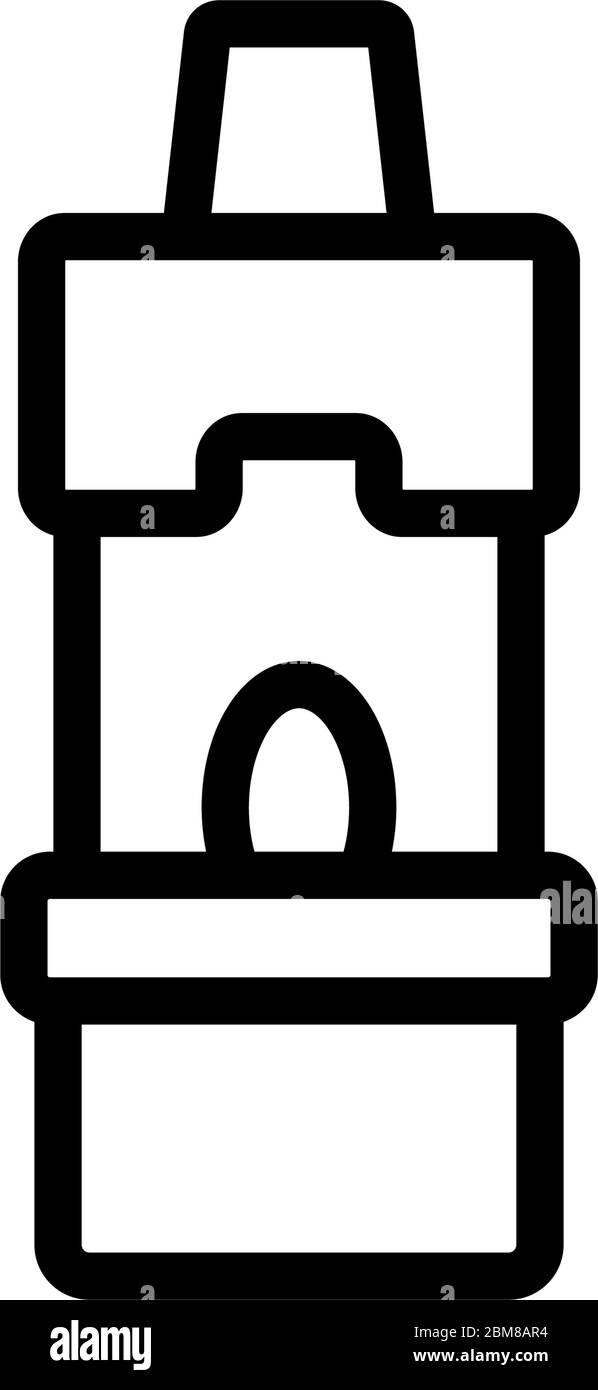 lampada allungata con icona a candela illustrazione del profilo vettoriale Illustrazione Vettoriale