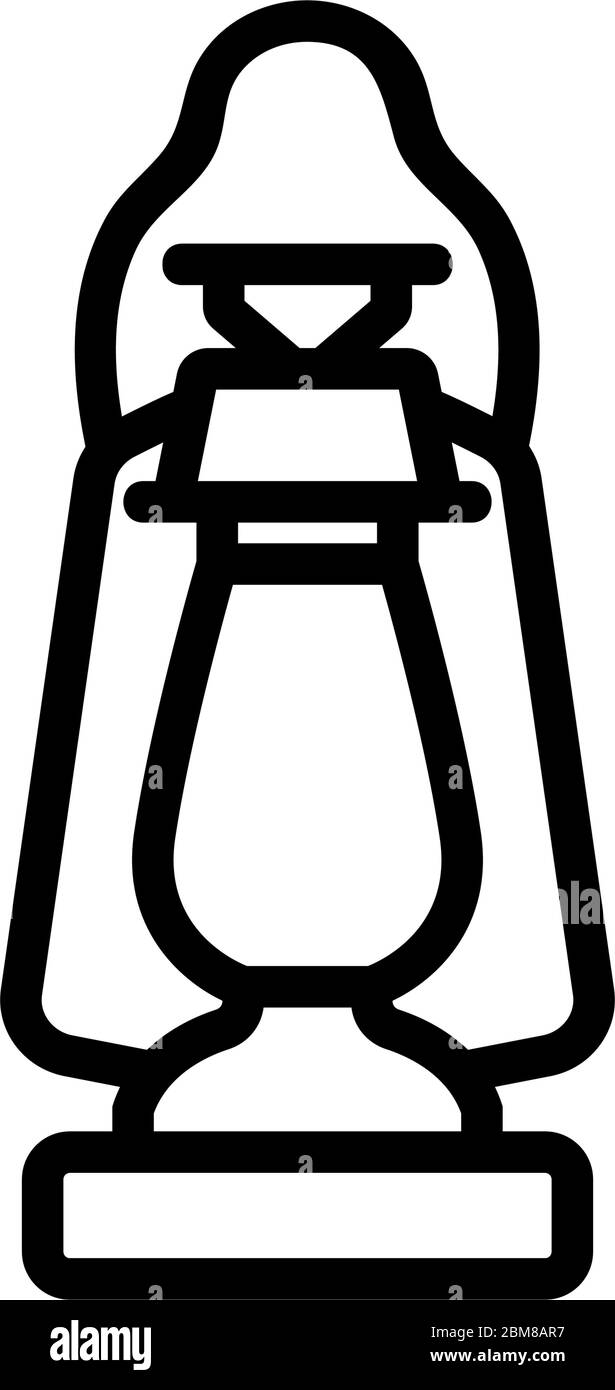 illustrazione del profilo vettoriale dell'icona della lampada a kerosene portatile Illustrazione Vettoriale