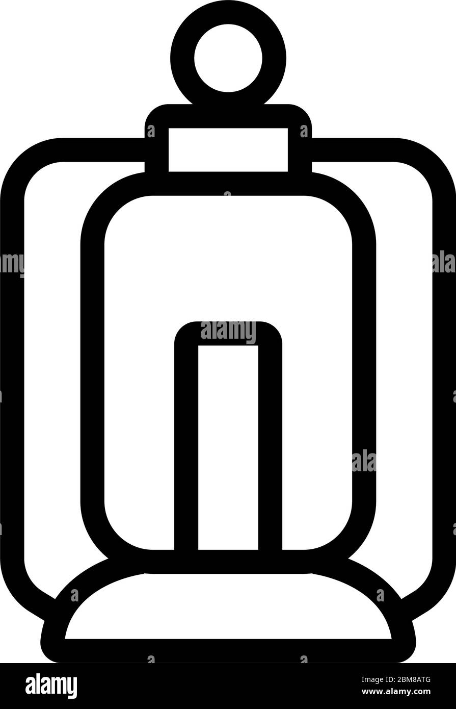 lampada con icona candela illustrazione del profilo vettoriale Illustrazione Vettoriale