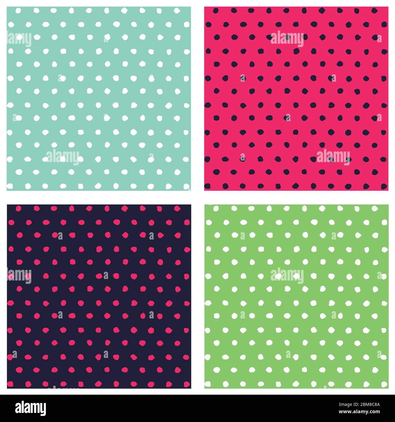 Set di seamless puntini colorati pattern Illustrazione Vettoriale