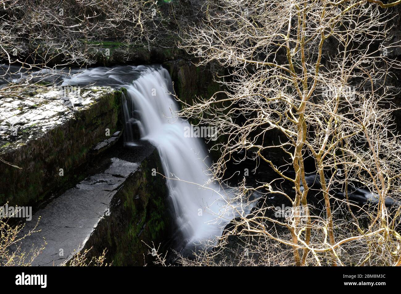 Sgwd Clun Gwyn Uchaf, vicino a Ystradfellte. Foto Stock