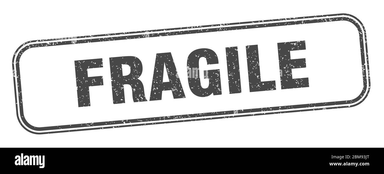 timbro fragile. etichetta con segni di grunge quadrata fragile Illustrazione Vettoriale