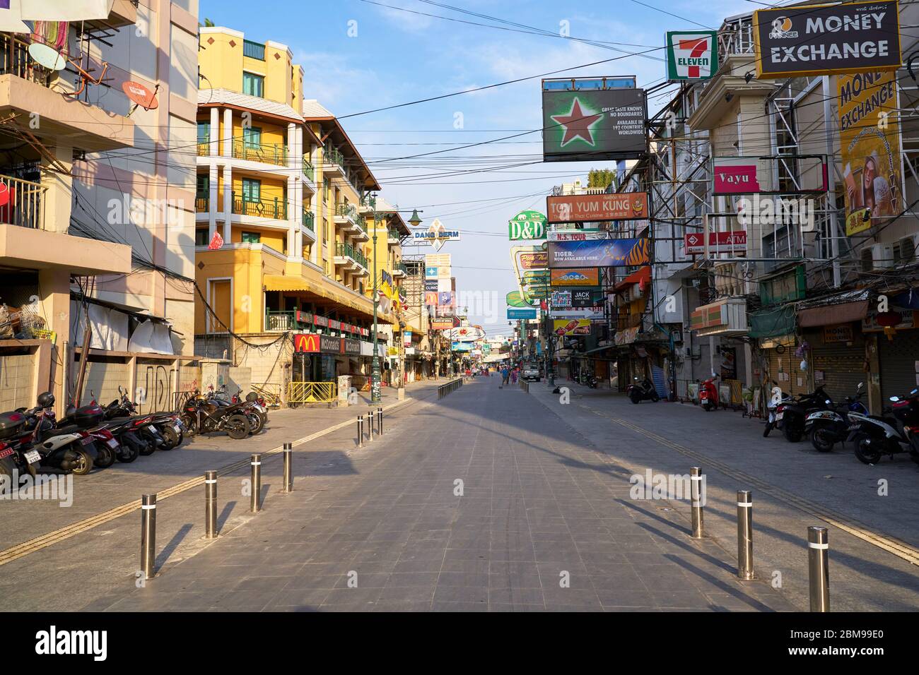 Khaosan Road Bangkok durante il Pandemic di Coronavirus Foto Stock