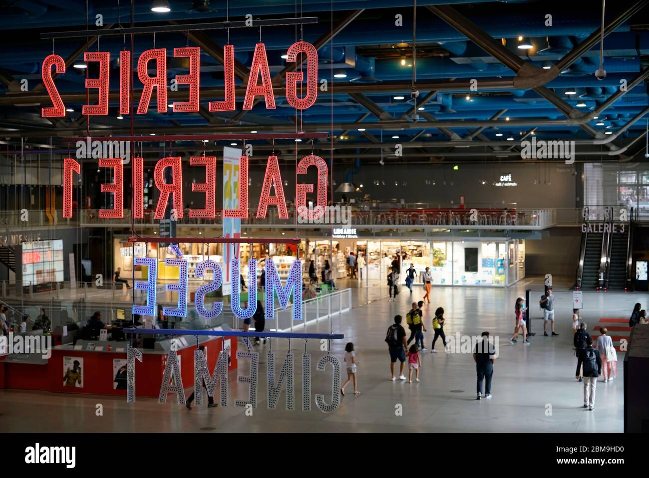 Vista interna dell'area della lobby del Centro Pompidou.Paris.France Foto Stock