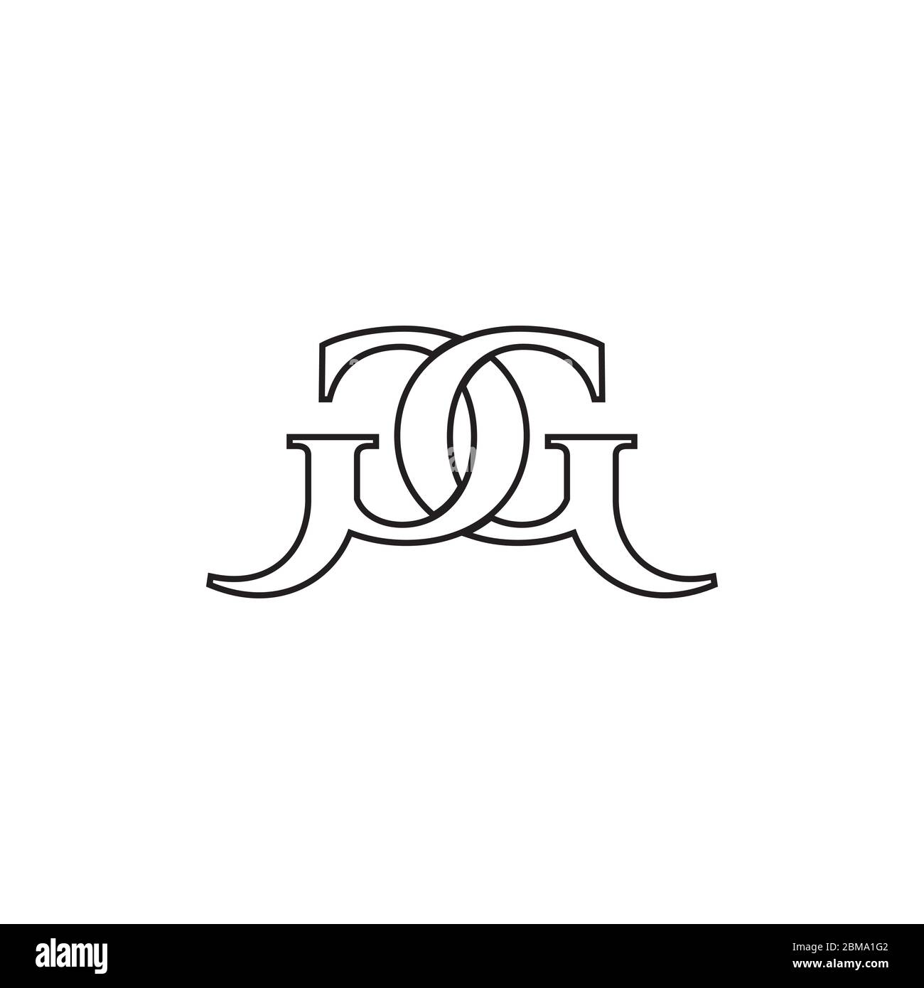 G vettore di disegno del logo della lettera delle linee G. Illustrazione Vettoriale