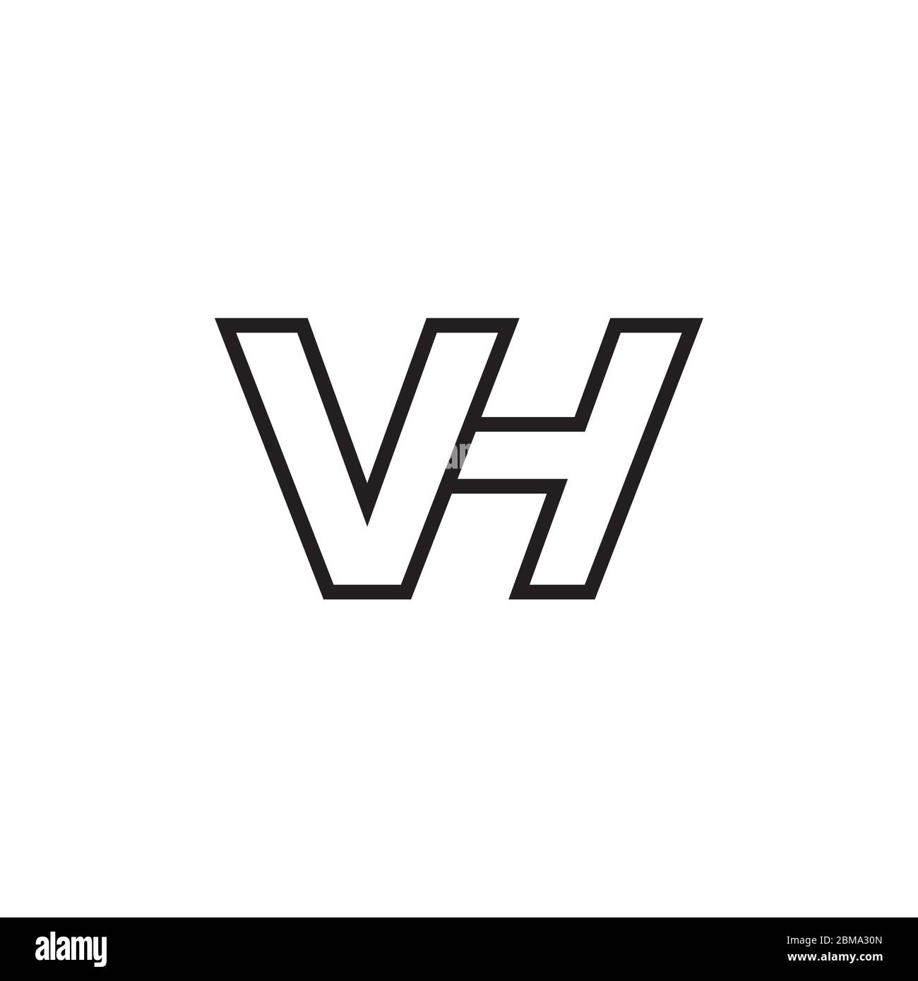 Vettore di disegno del logo con linee di lettera V. Illustrazione Vettoriale