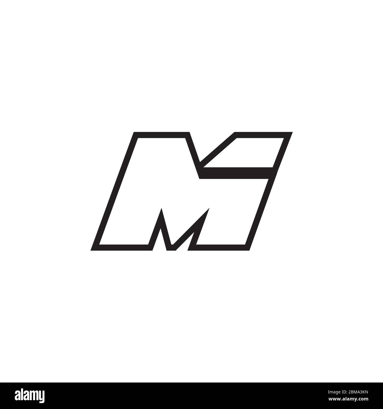 Vettore di disegno del logo M 1 / M letter lines Illustrazione Vettoriale