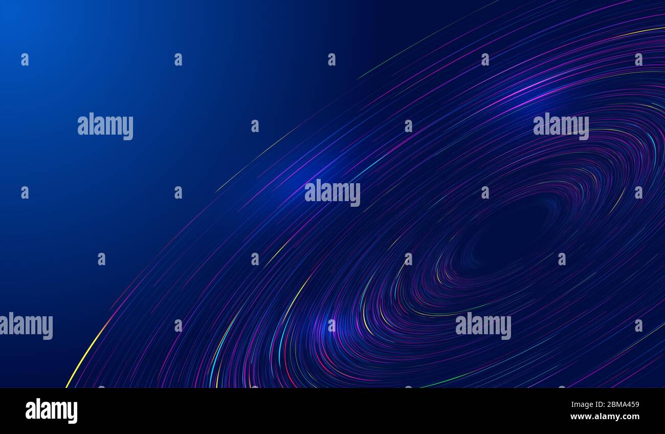 Terra digitale brillante, vortice cosmico del flusso di particelle, background di big data della tecnologia di rete. Foto Stock