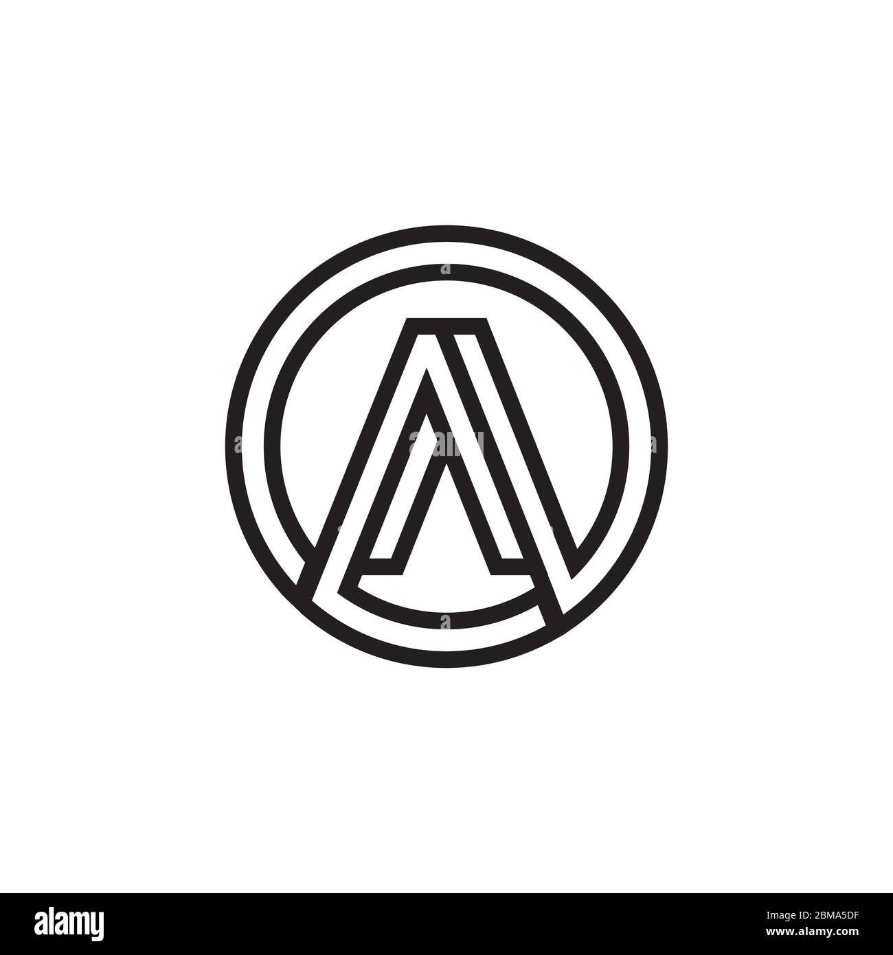 A / A vettore di disegno del logo delle linee di cerchio Illustrazione Vettoriale