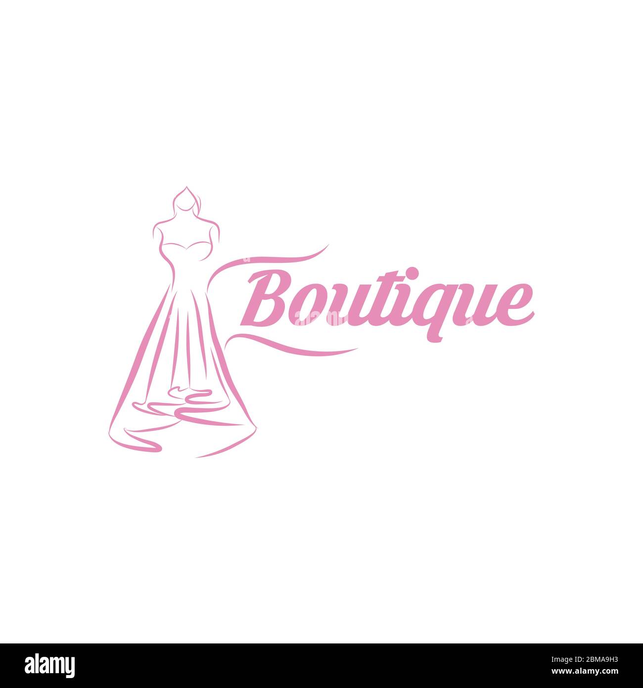 logo boutique con spazio di testo per il tuo slogan / tagline, illustrazione vettoriale. Illustrazione Vettoriale