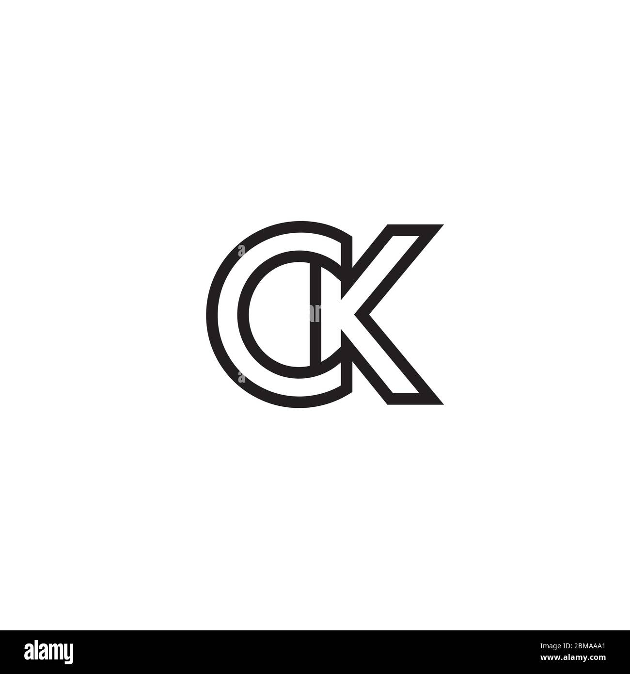 Lettere con logo C K. vettore di simboli semplici. Illustrazione Vettoriale
