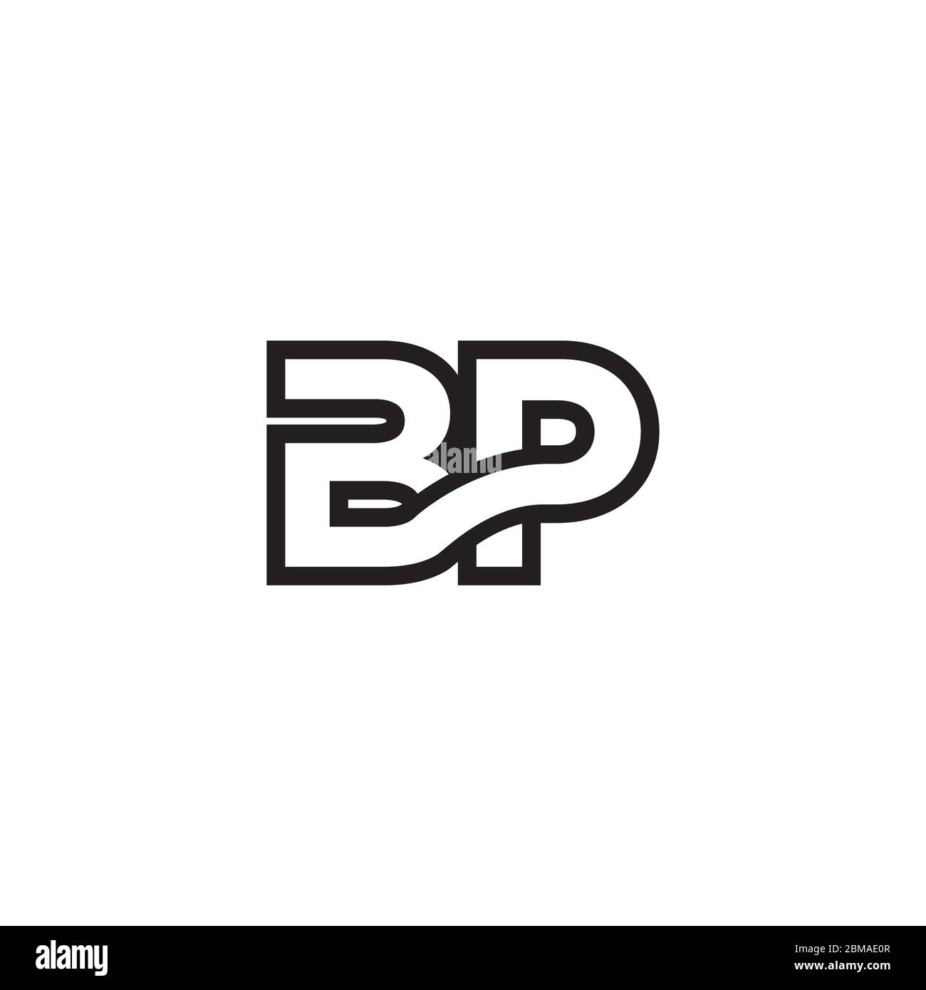 Vettore di disegno del logo B P Lines Letter Illustrazione Vettoriale