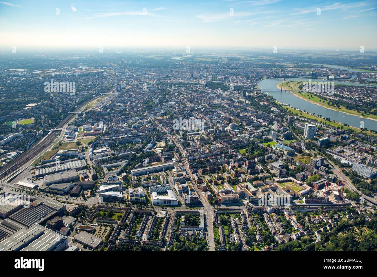 , Duesseldorf-Derendorf, 07.08.2016, vista aerea, Germania, Renania settentrionale-Vestfalia, basso Reno, Dusseldorf Foto Stock