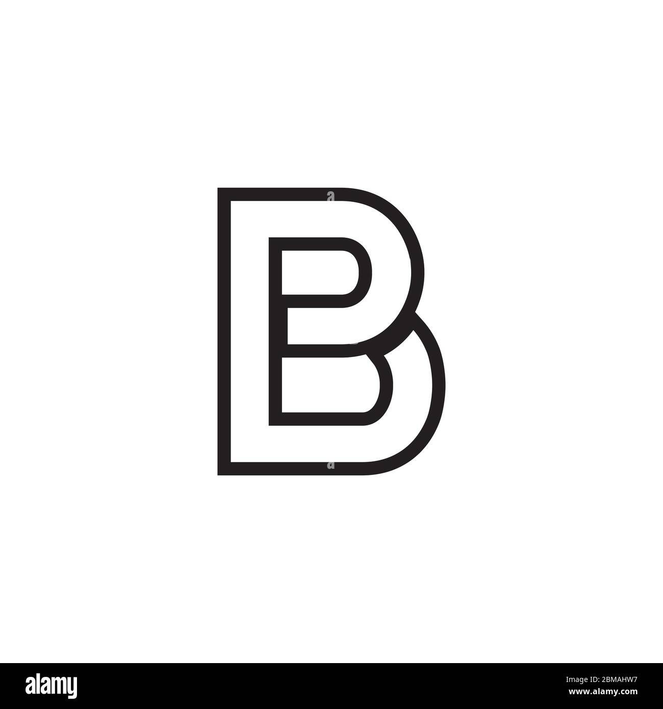 Vettore di disegno del logo lettera delle linee P B / B. Illustrazione Vettoriale