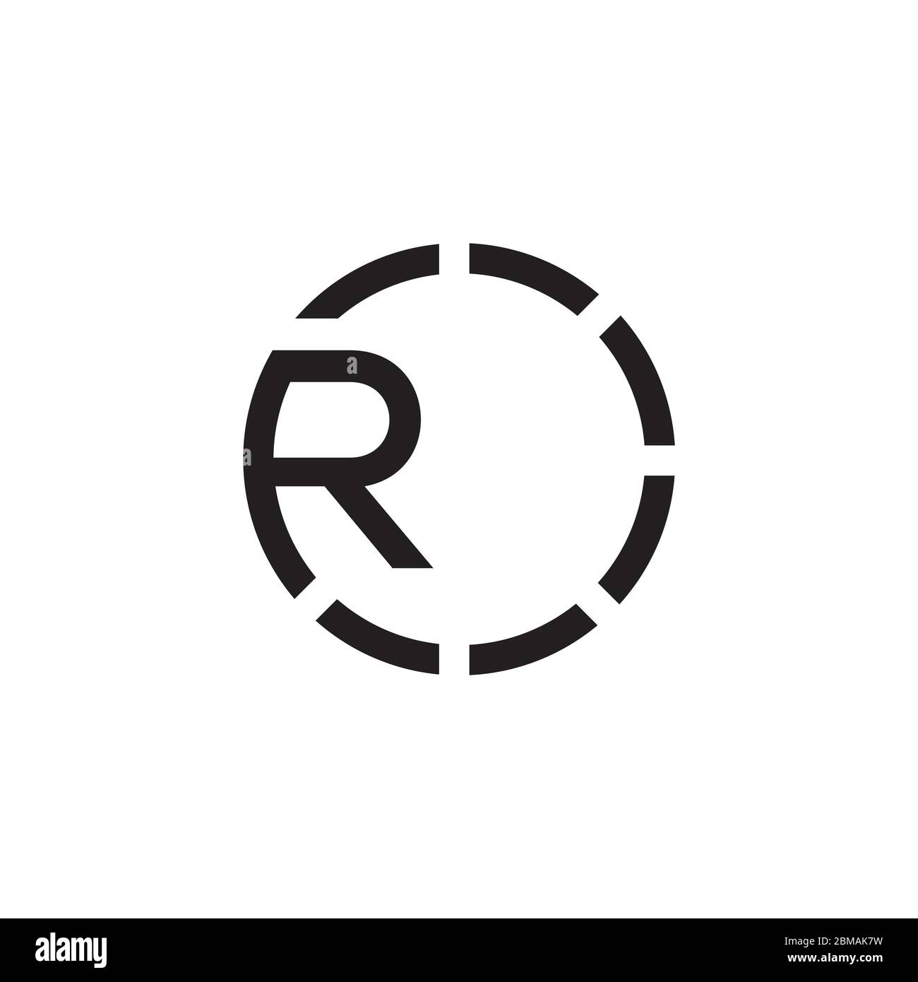 Design del logo R con linea tratteggiata cerchietto Immagine e Vettoriale -  Alamy