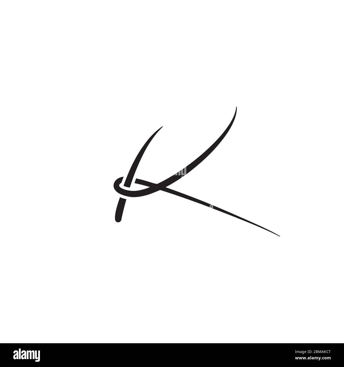 K letter elegante vettore di disegno scritto a mano Illustrazione Vettoriale