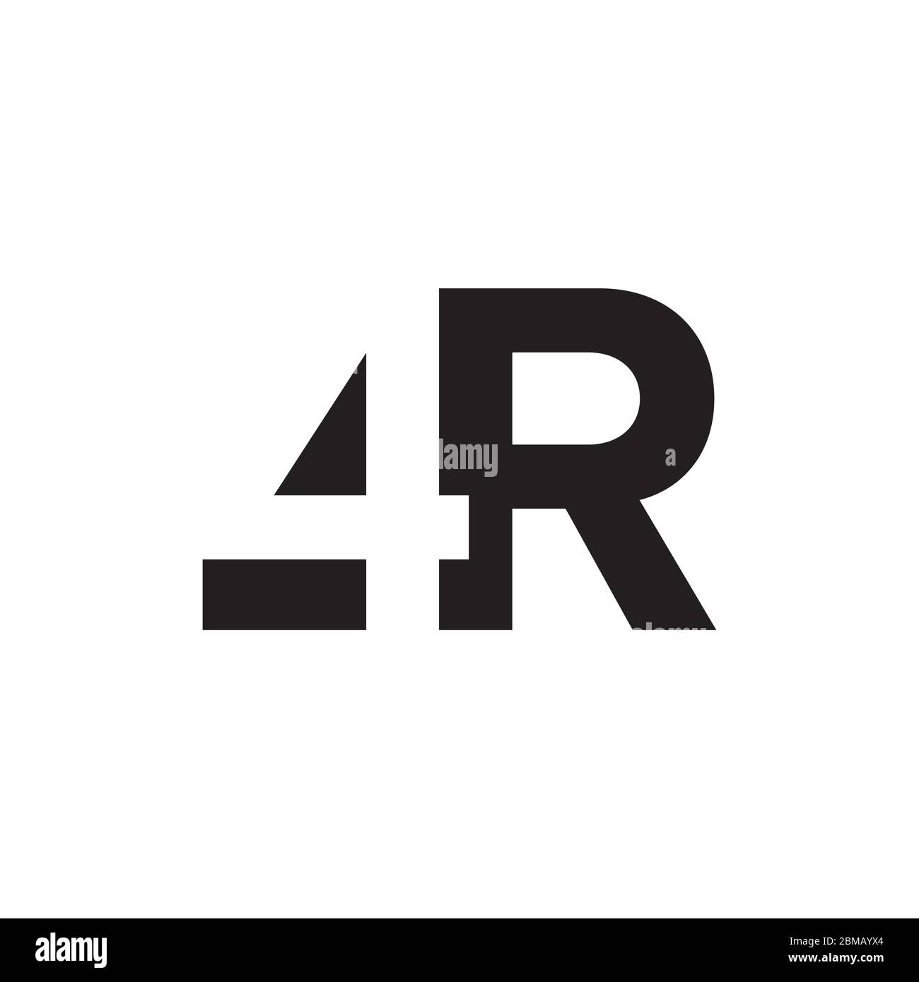 4 vettore di disegno iniziale del logo R. Illustrazione Vettoriale