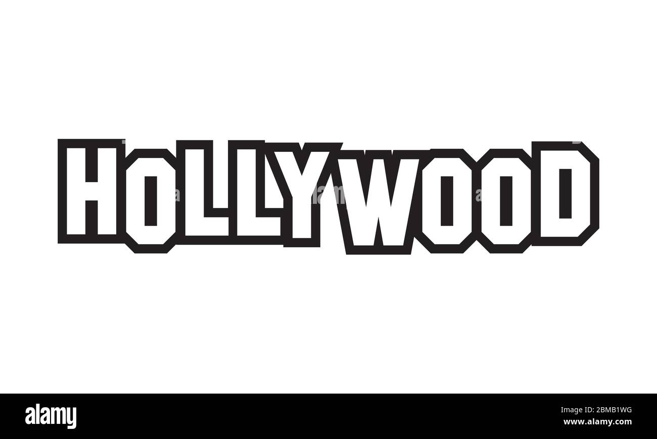 logo wordmark di hollywood vettore di design Illustrazione Vettoriale