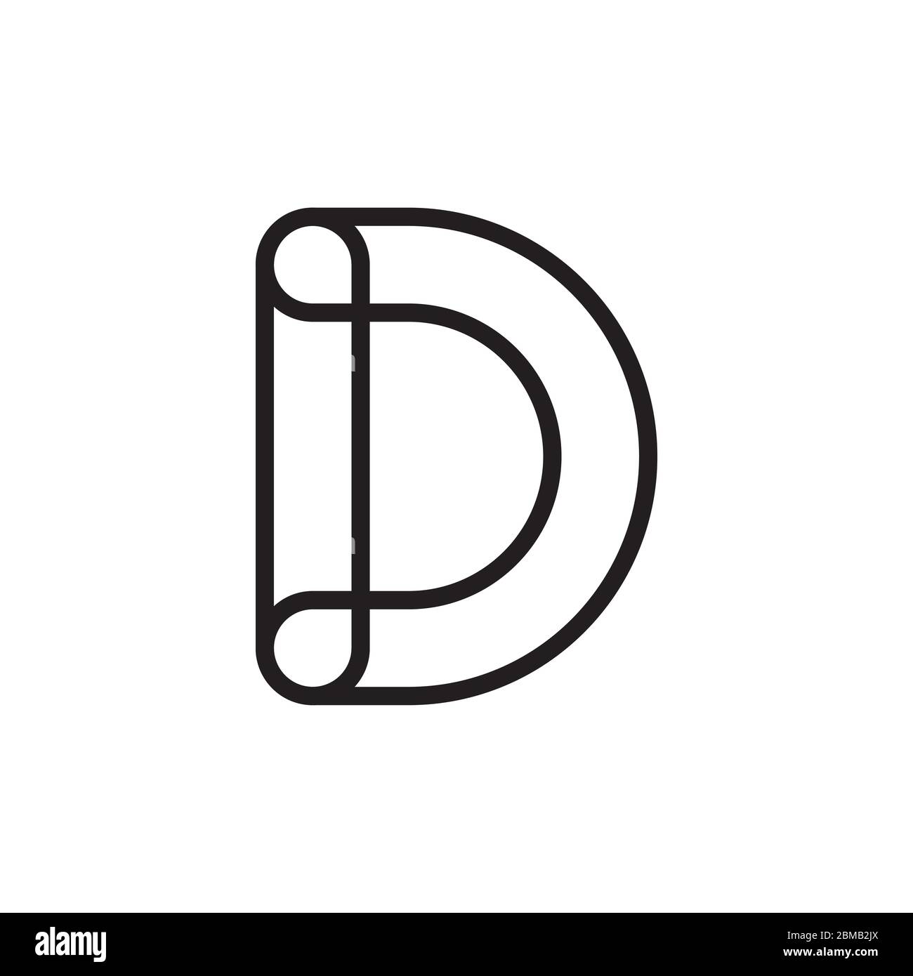 D linee vettore di disegno moderno di logo di lettera Illustrazione Vettoriale