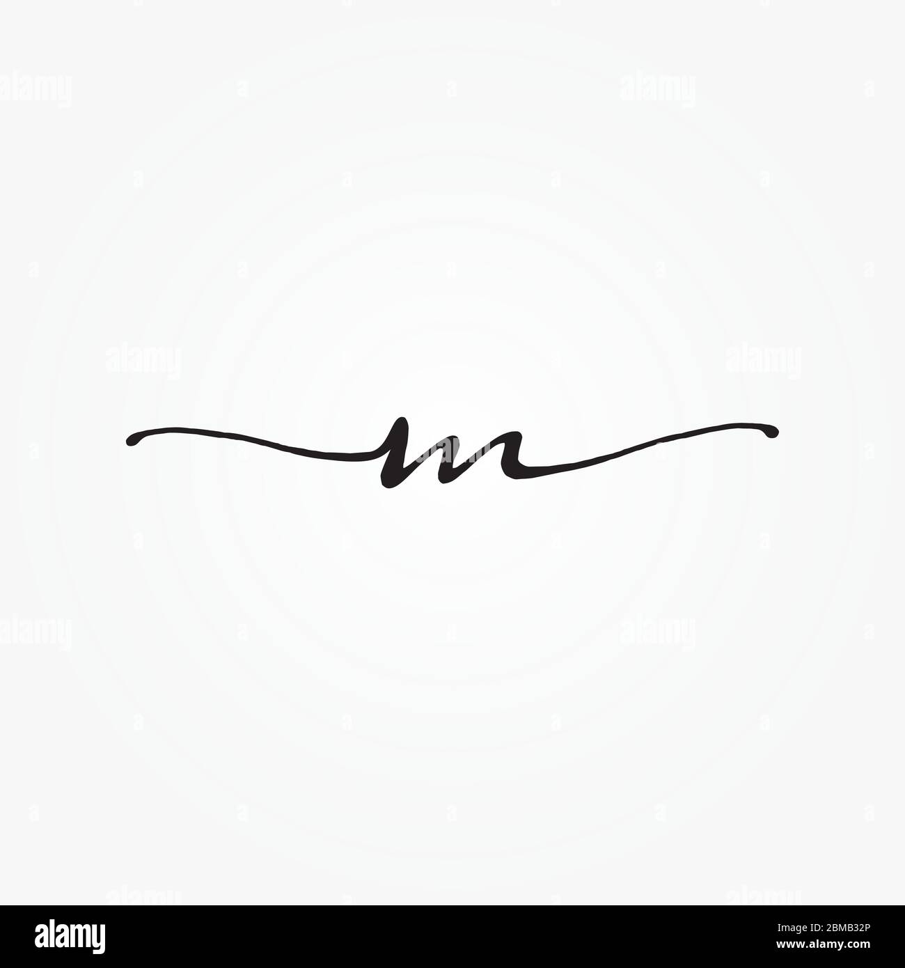 Vettore di disegno del logo M letter scritto a mano Illustrazione Vettoriale