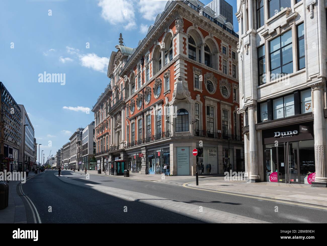 Oxford Street, Londra - deserto a causa della Covid-19 Lockdown Foto Stock
