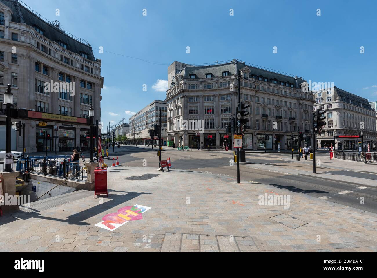 Oxford Circus, Londra - abbandonato a causa di Covid-19 Lockdown Foto Stock