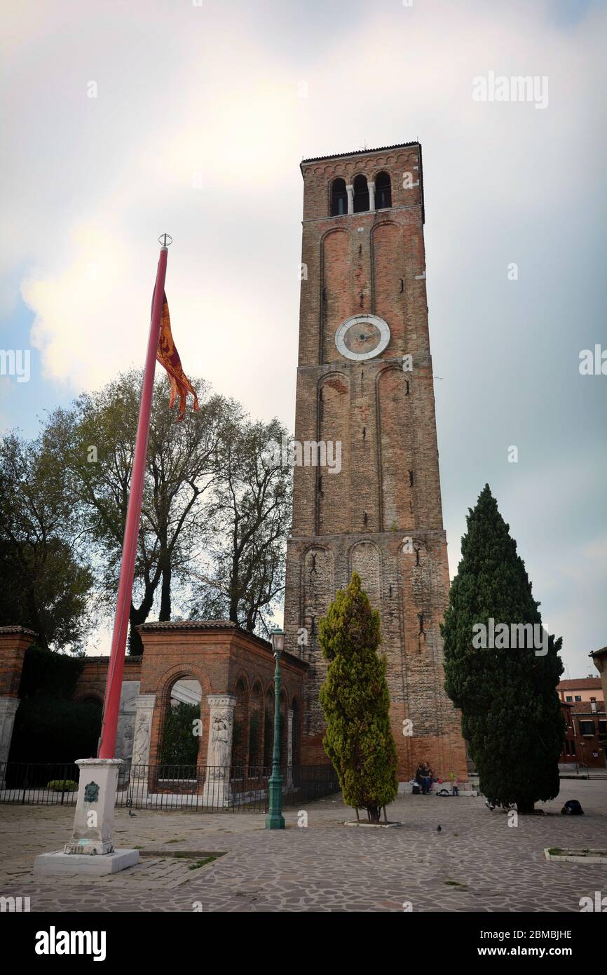 Il campanile (campanile) della chiesa di Santa Maria e San Donato, Murano Foto Stock