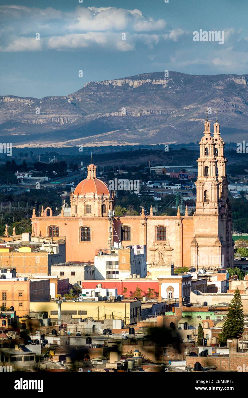 La cattedrale principale di Lagos de Moreno, Jalisco, Parroquia de la Asuncion, in Messico. Foto Stock