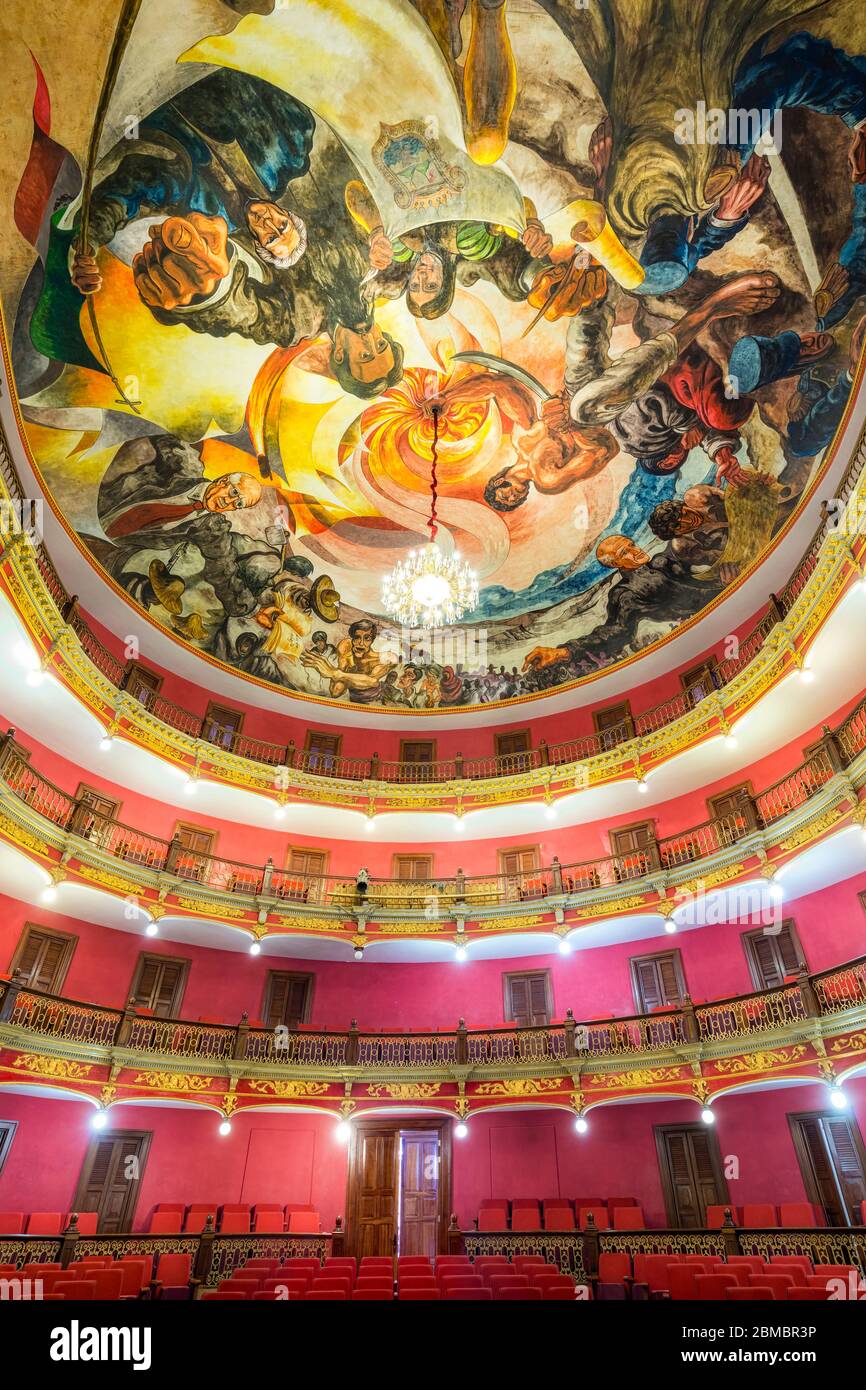 Il teatro Jose Rosas Moreno a Lagos de Moreno, Jalisco, Messico. Foto Stock