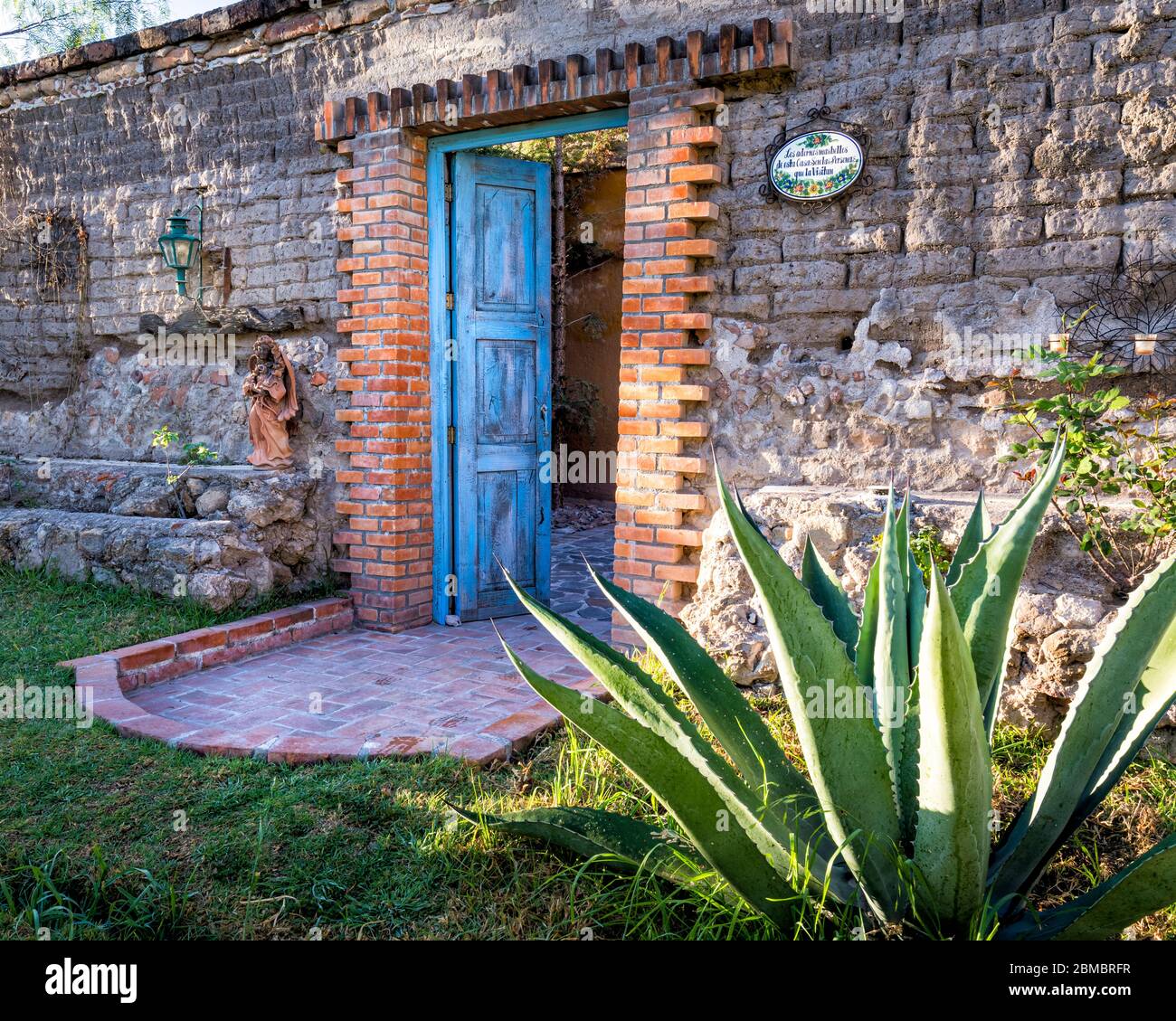 Adobe cabina a Hacienda Sepulveda a Lagos de Moreno, Jalisco, Messico. Foto Stock