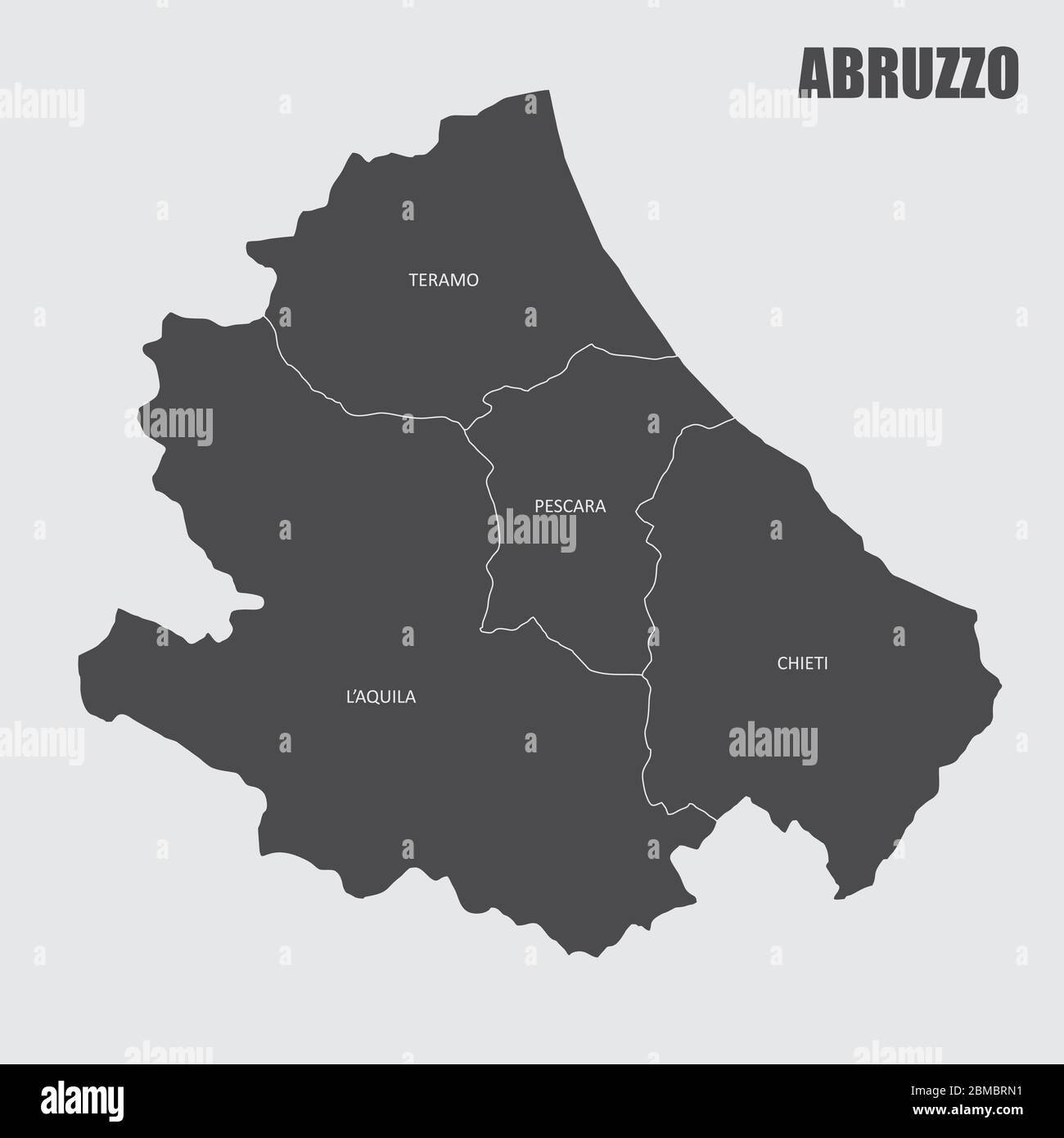 Mappa della regione Abruzzo Illustrazione Vettoriale
