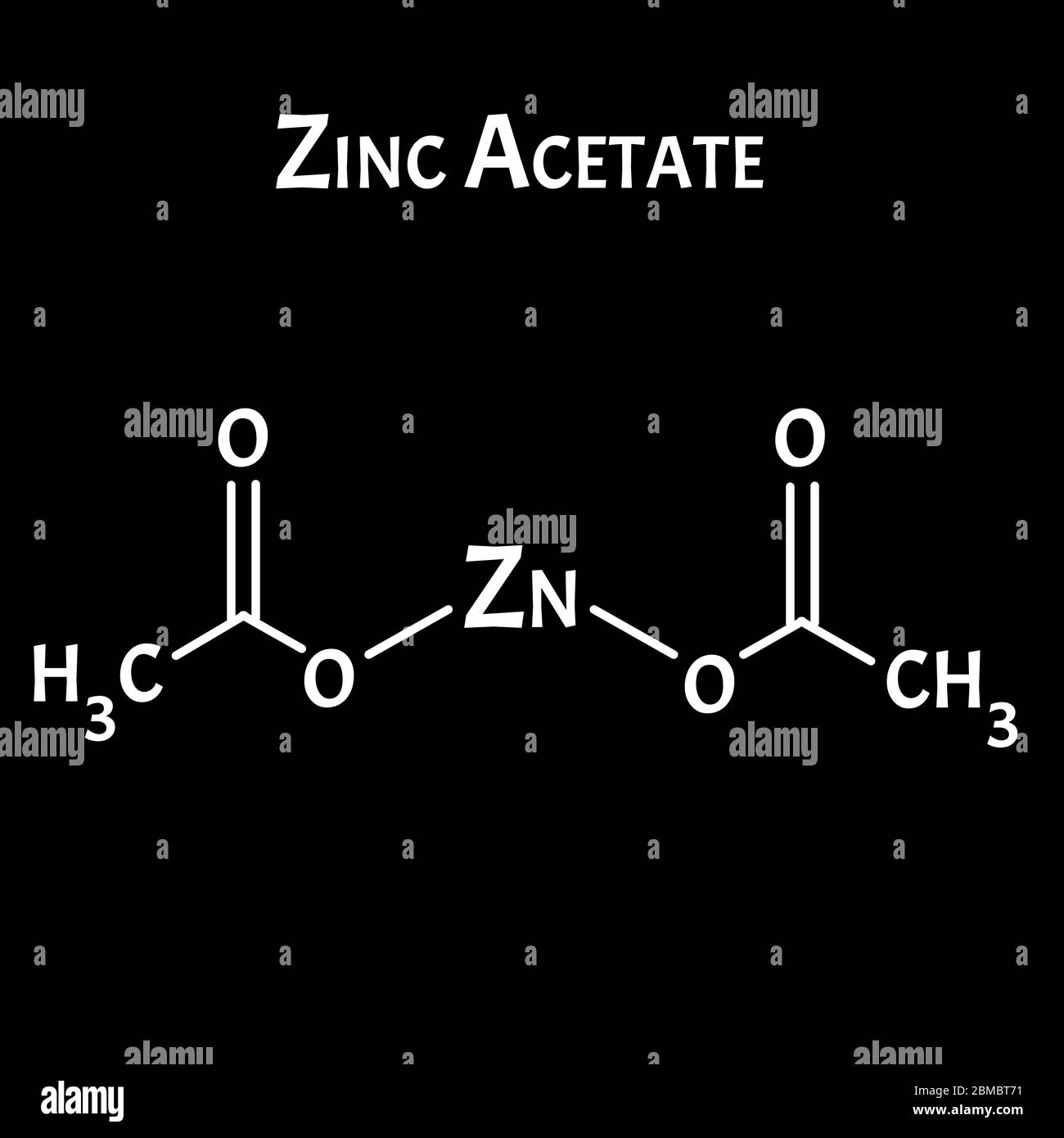 L'acetato di zinco è una formula chimica molecolare. Infografica zinco.  Illustrazione vettoriale su sfondo isolato Immagine e Vettoriale - Alamy