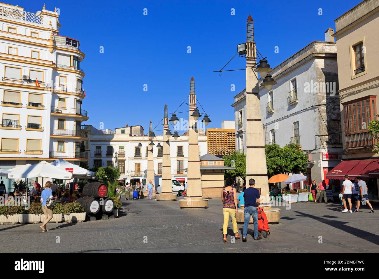 Dona Blanca Street, Jerez de la Frontera City, Andalusia, Spagna, Europa Foto Stock