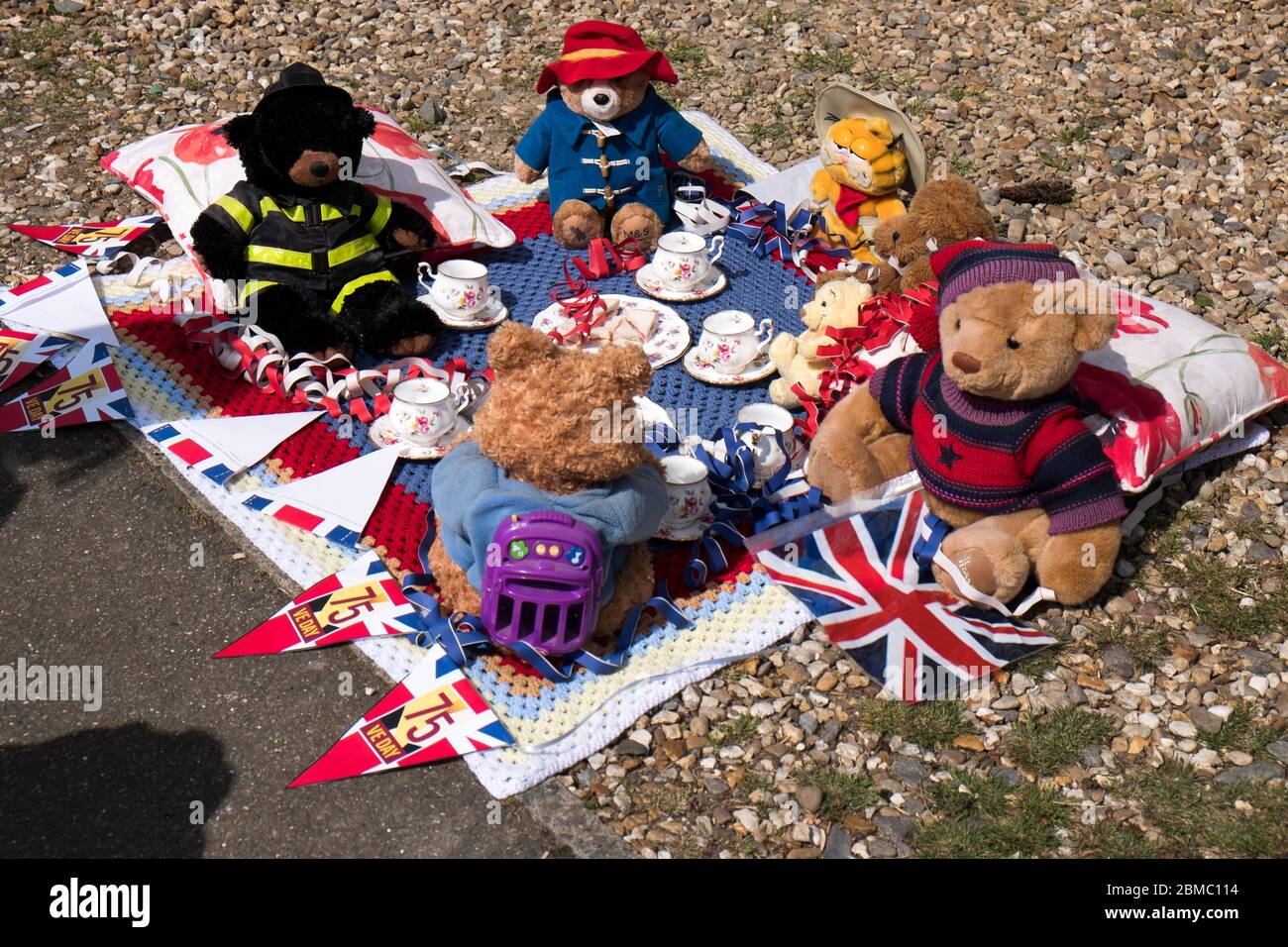 Un'esposizione di orsacchiotti al picnic il giorno 2020 del VED a Bugbrooke, Northamptonshire Foto Stock