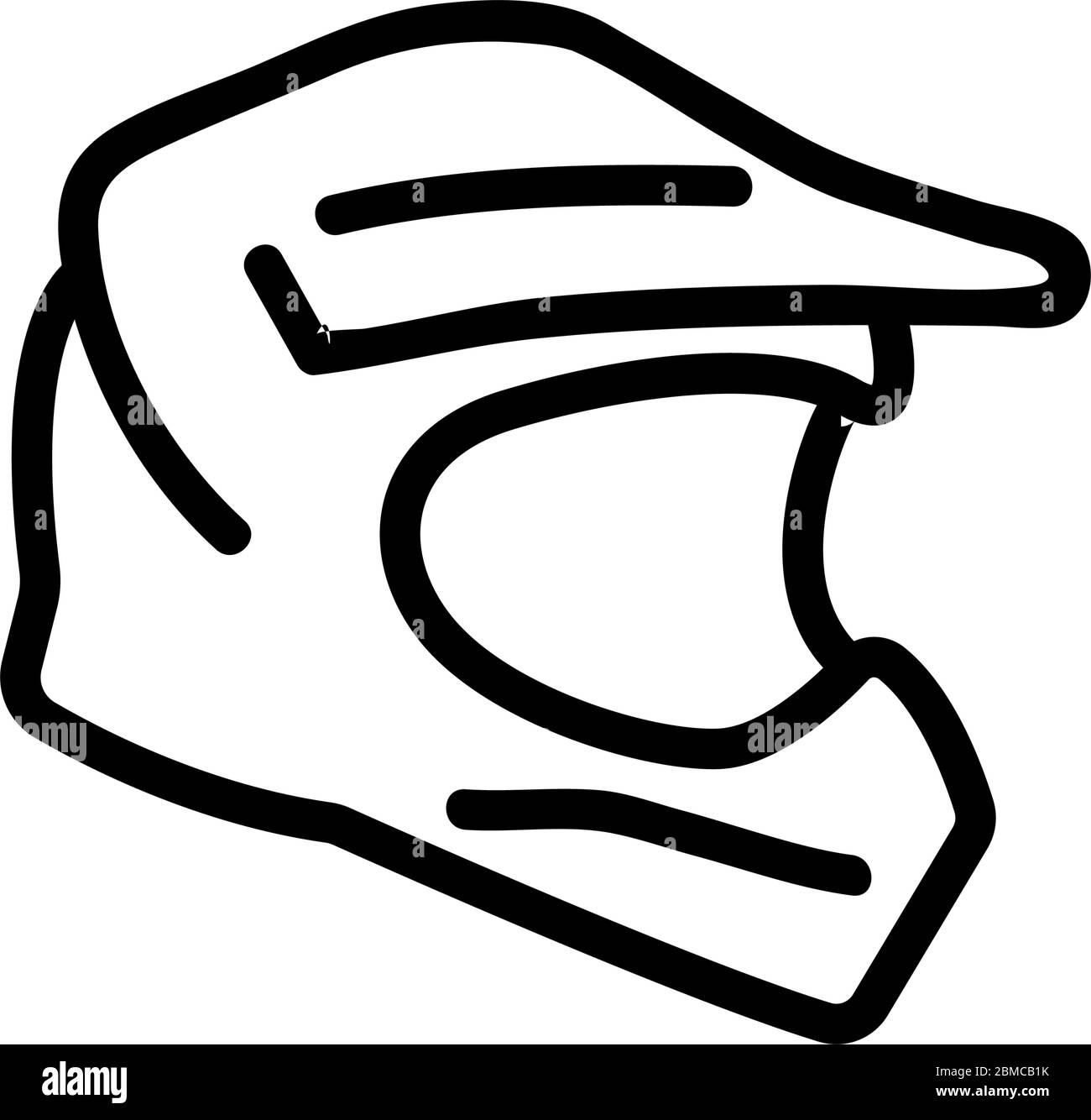 illustrazione del profilo vettoriale dell'icona del casco da corsa fuoristrada Illustrazione Vettoriale