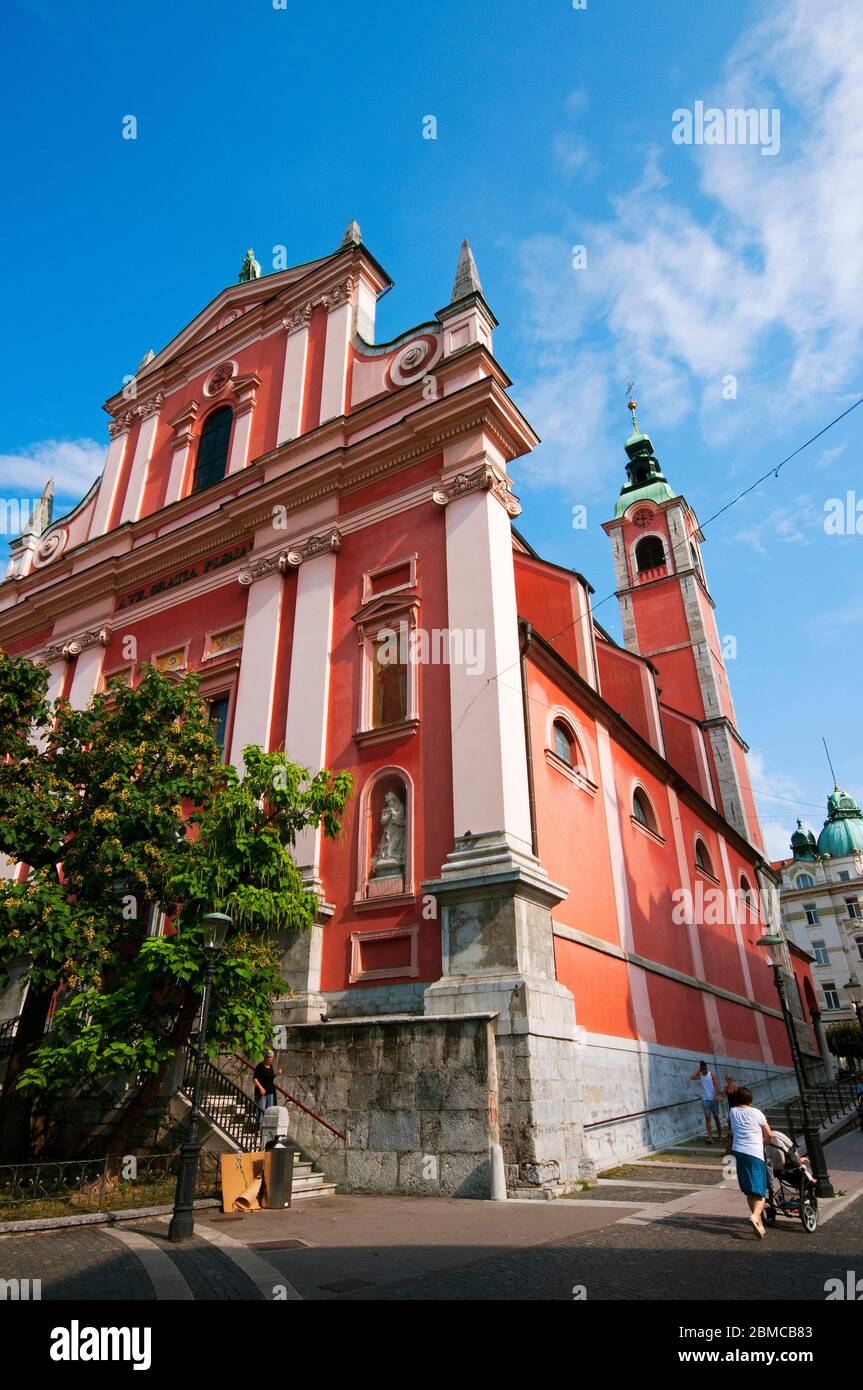 Chiesa francescana di Lubiana, Slovenia Foto Stock