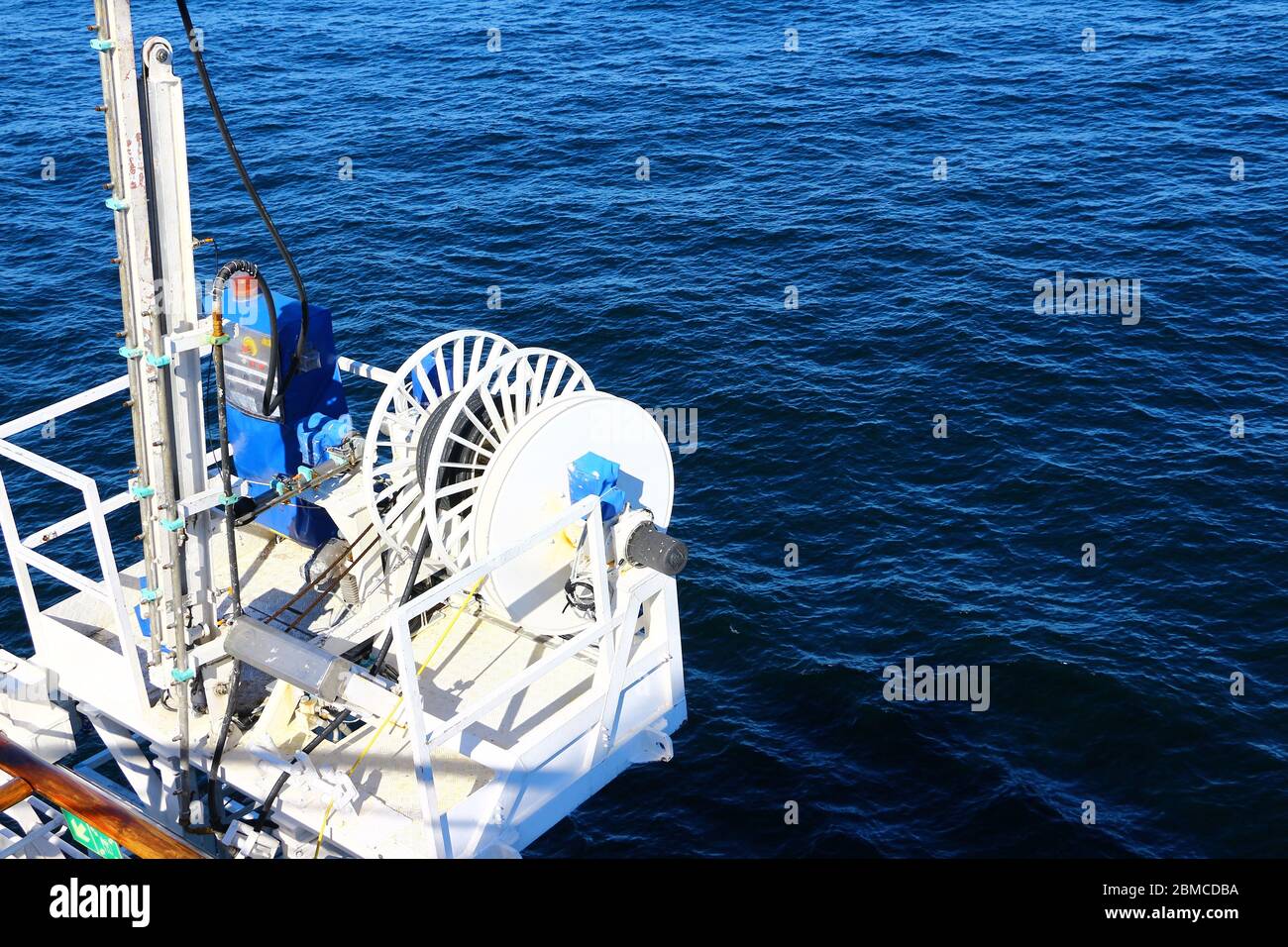 Detailansicht eines Kreuzfahrtschiffes Foto Stock