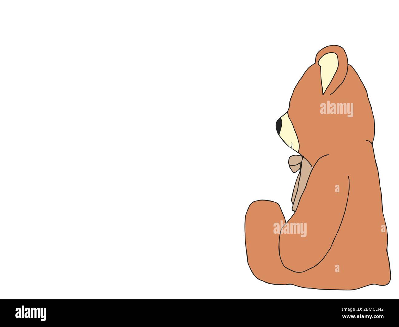 Illustrazione di un giocattolo orsacchiotto su sfondo bianco Foto Stock