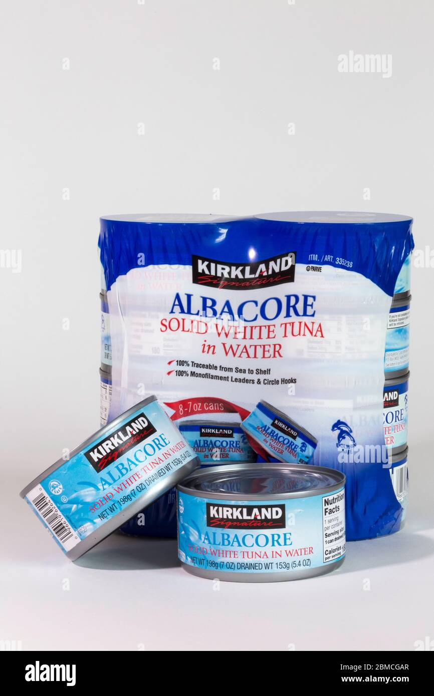 Marchio Kirkland Albacore tonno, USA Foto Stock