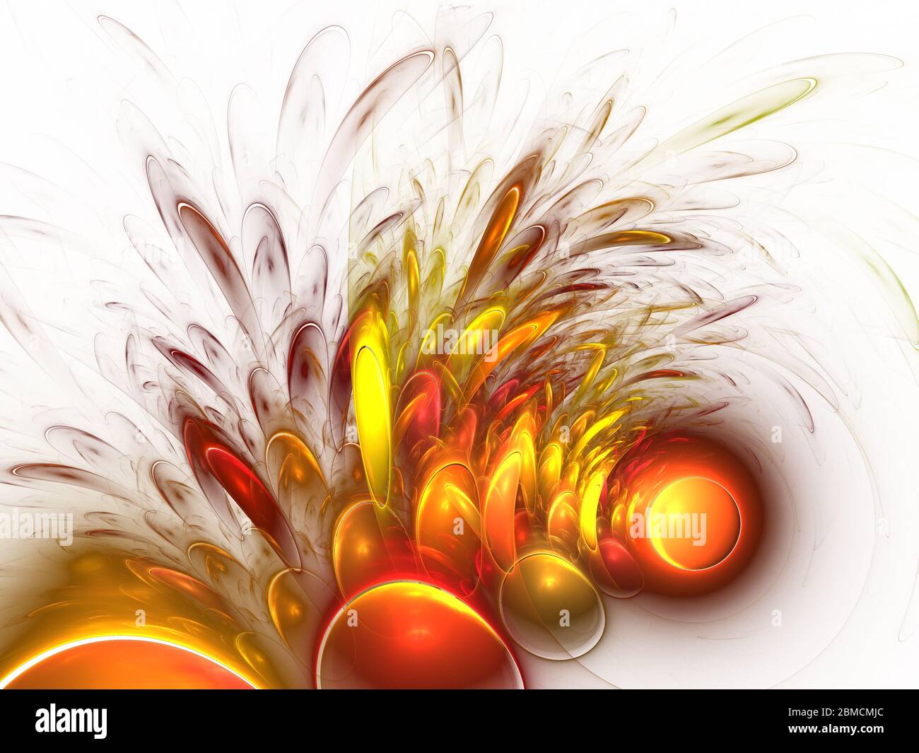 Frattali di gas ondulati in oro astratto e scintillante di polvere di stelle. Lo sfondo è costituito da una trama di colore frattale ed è adatto per l'uso in progetti su imaginati Foto Stock