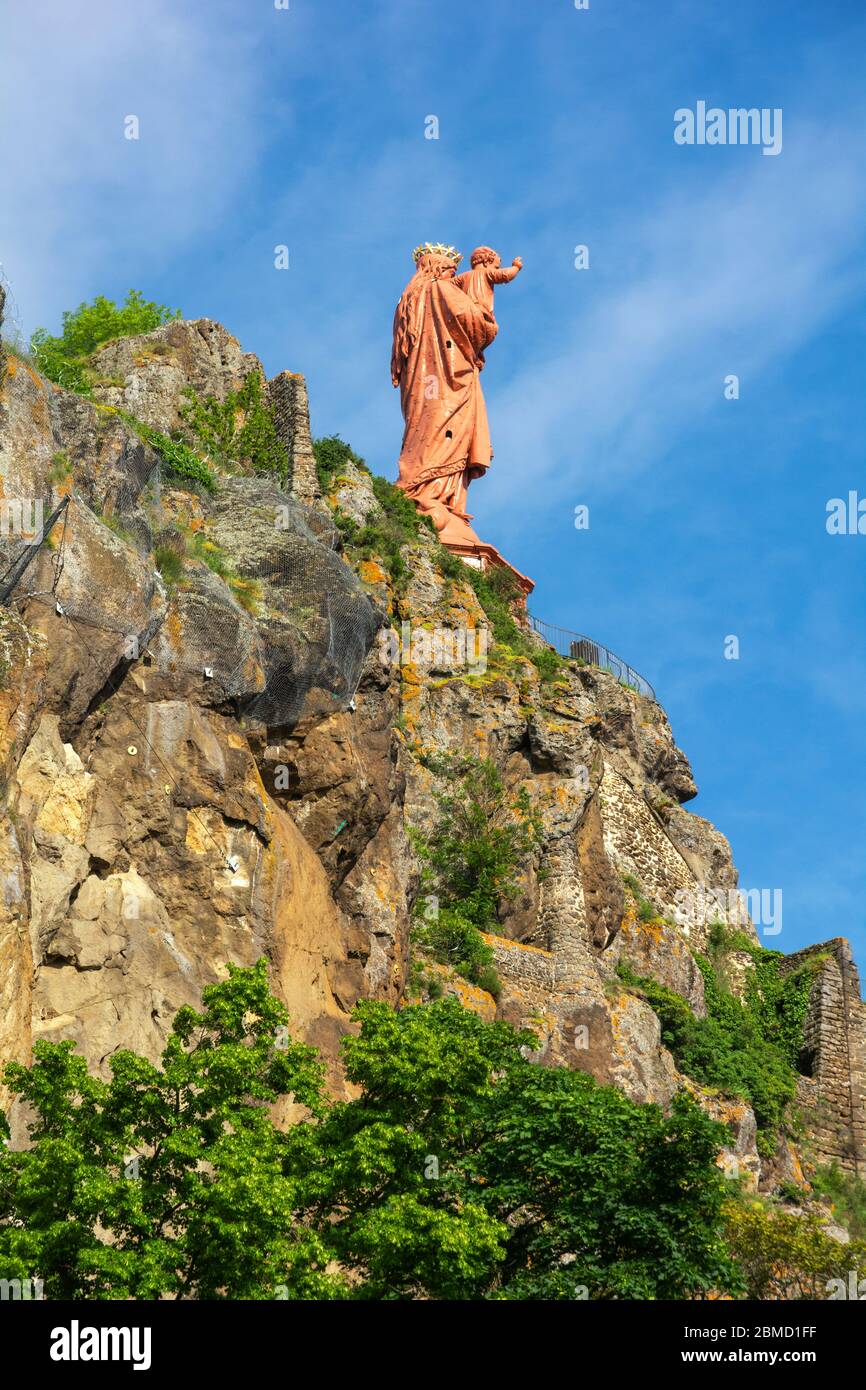 Francia, le Puy-en-Velay, Statua di Notre-Dame de France Foto Stock