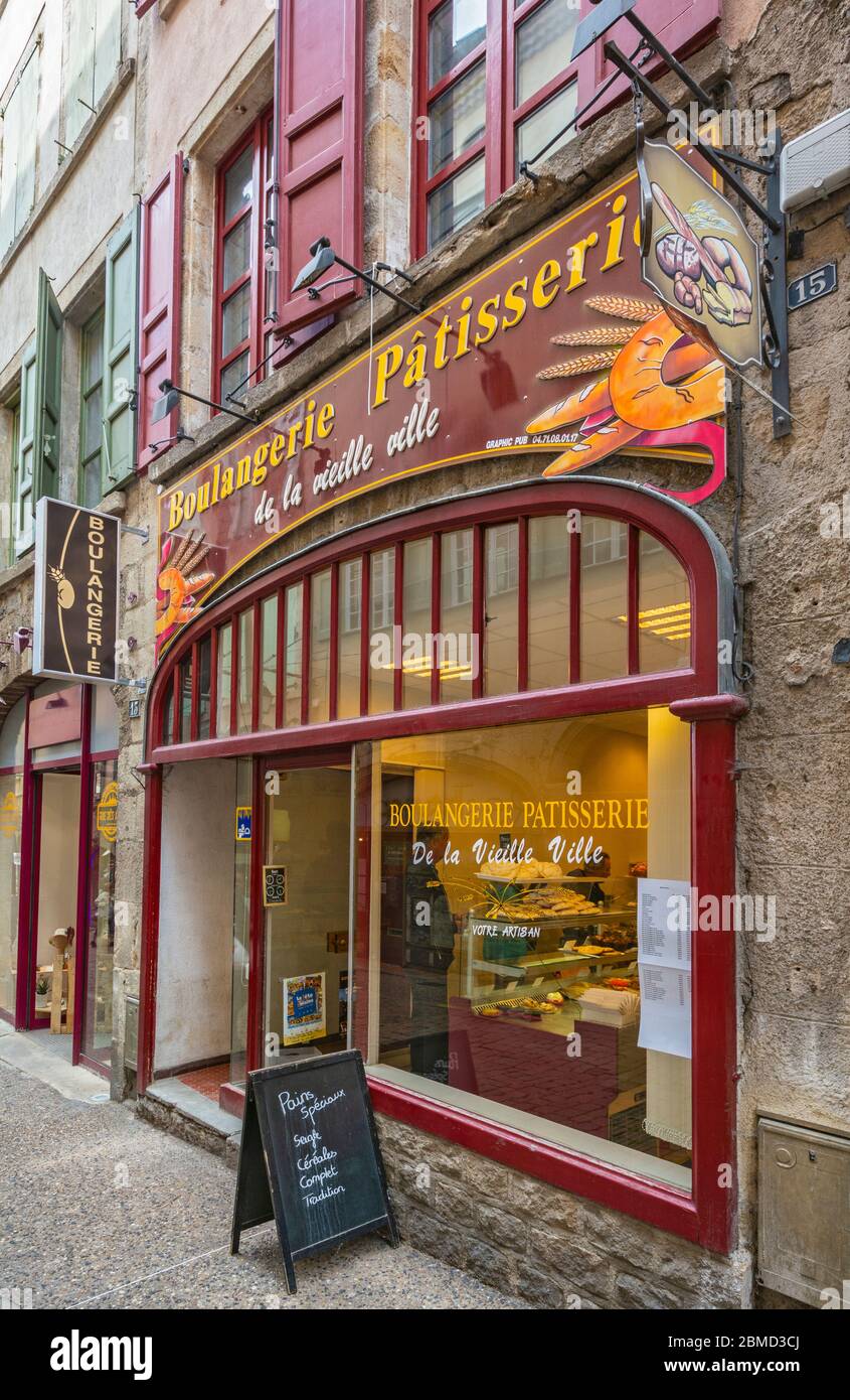 Francia, le Puy-en-Velay, città vecchia, Boulangerie Patisserie Foto Stock